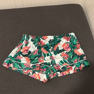 Victoria's Secret Floral High Waist Shorts - Green and Pink